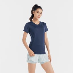 domyos Crew Neck Women's Gym T-Shirt 100- Steel Blue-picture-2