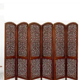 Fine Tree Jali Work Brown Wood Divider Panel-image-35