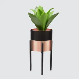 royaloak Metal Plain Black-Rose Gold Table Planter Small image 3