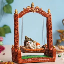 ecraftindia Lord Ganesha Multicolour Polyresin Idol image 2