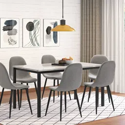 urban ladder Roux 6 Seater Black Dining Table image 2