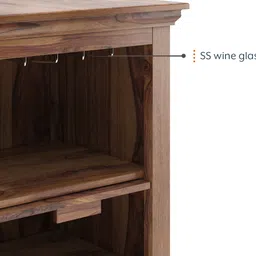 aara craft by urban ladder Mateo Solid Wood Bar Cabinet in Teak Finish image 4