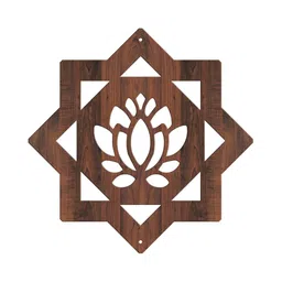 random Walnut Engineered Wood Plazo Set Of 12 Hanging Room Divider image 3