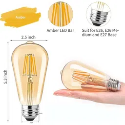 decorativeray (Set of 2) 4W E27 holder 2700 K Base Edison Filament Bulb image 3