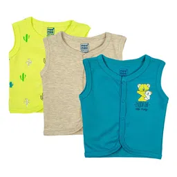 MeeMee Infant Kids Pack Of 3 Printed Cotton Jhablas-picture-56