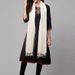 Tweedle Women Jaal Embroidered Pure Wool Shawl-image-58