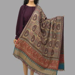 BAISA Women Paisley Woven Design Woollen Shawl-picture-18