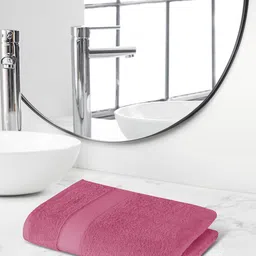 Himeya Pink Self Designed 450 GSM Cotton Bath Towel-image-97