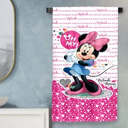 Sassoon Pink & White Minnie Mouse Printed Cotton 380 GSM Bath Towel-picture-14
