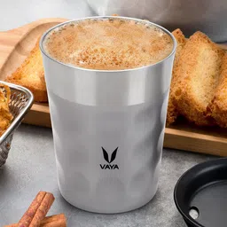 Vaya Silver-Toned Textured Stainless Steel Matte Cups Set of Cups and Mugs-picture-36
