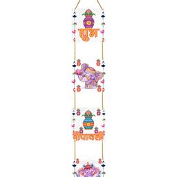 CVANU White Printed Wooden Wall Hanging-picture-24