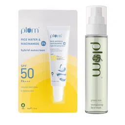 Plum Set of SPF50 Hybrid Sunscreen 50g & Green Tea Face Mist 100ml-image-35