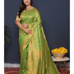 Royal Rajgharana Saree Floral Woven Design Zari Banarasi Sarees-picture-20