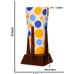 new era Multicolour Cotton Table Lamp With Wood Base image 4