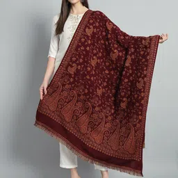 HANDICRAFT PALACE Paisley Woven Design Jamawar Shawl-picture-45