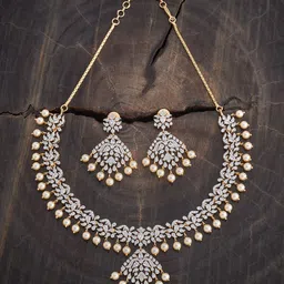 Kushal's Fashion Jewellery Gold-Plated Cubic Zirconia Studded Jewellery Set-picture-37