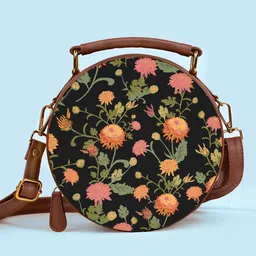 Kalankit Floral Printed Structured Satchel-picture-43