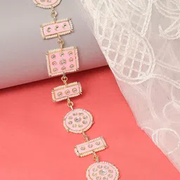 OOMPH Pink Kundan Studded Sheeshphool image 2