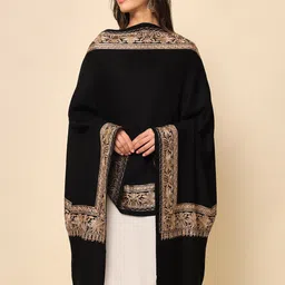 HERE&NOW WomenBlack Embroidered Shawl-picture-21