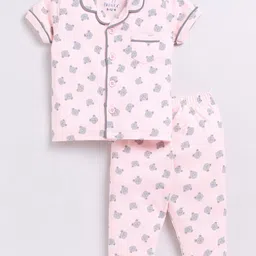 BABY GO Girls Printed Pure Cotton Shirt with Pyjamas-image-53