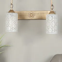 MFD HOME FURNISHING Gold-Colored & White Cylindrical Shaped Wall Lamps-picture-38