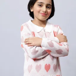 Bharatasya Girls Conversational Printed Ribbed Pullover With Embellished Detail-image-22