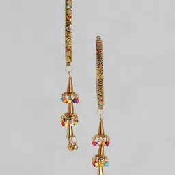 Anouk Set of 2 Gold-Plated Textured Bangles with Latkan Detail-picture-29