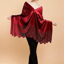 Moda Chales Embellished Velvet Shawl image 1