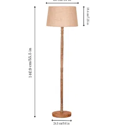 homesake Mid Century Modern Floor Lamp, Hand-turned Wood, Off-White image 2