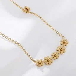 DESTINY JEWELS Gold-Plated Stainless Steel Flower Chain-picture-26