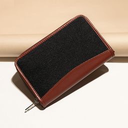 ZOUK Women Black & Brown Solid Vegan Leather Zip Around Sustainable Wallet-picture-40