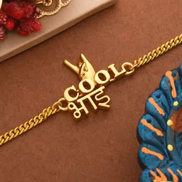 Dare by Voylla Men Gold-Toned Rakhi With Roli Chawal-image-25