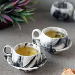 unravel india Vintage Chronical 110ml Multicolour (Set of 12) Ceramic Tea Cup & Saucer Set-picture-22