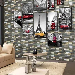 Univocean Grey & White Multi-Stone Pattern Self Adhesive Peel & Stick HD 3D Wallpaper-image-23