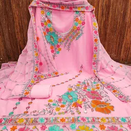 Lilots Floral Embroidered Unstitched Dress Material-picture-27