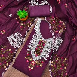 HERE&NOW Embroidered Unstitched Dress Material-picture-14