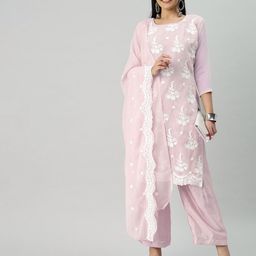 MANVAA Floral Embroidered Unstitched Dress Material-picture-1