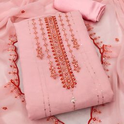 MANVAA Floral Embroidered Silk Georgette Unstitched Dress Material-picture-22