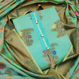 MANVAA Floral Woven Design Pure Silk Unstitched Dress Material-picture-13