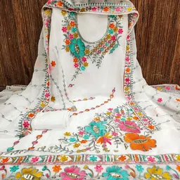 Lilots Floral Embroidered Unstitched Dress Material-picture-22