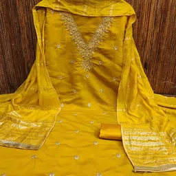 MANVAA Ethnic Motifs Embroidered Unstitched Dress Material-picture-31