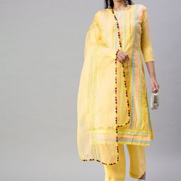 MANVAA Geometric Embroidered Gotta Patti Detailed Unstitched Dress Material-picture-3