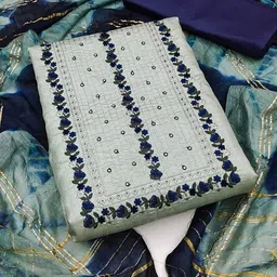 KALINI Floral Embroidered Unstitched Dress Material-picture-24