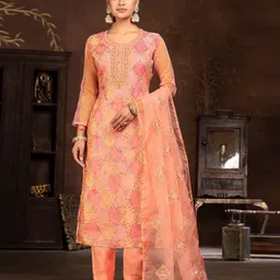 MANVAA Embellished Organza Unstitched Dress Material-picture-21