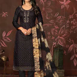 MANVAA Polka Dots Woven Design Beads and Stones Unstitched Dress Material-picture-12