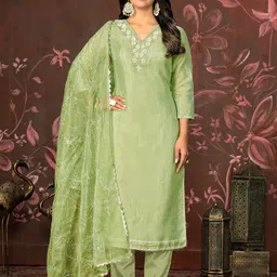 MANVAA Floral Embellished Beads and Stones Unstitched Dress Material-picture-16