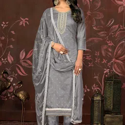 MANVAA Floral Embroidered Unstitched Dress Material-picture-36