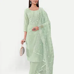 TAVAS Floral Embroidered Beads Detail Unstitched Dress Material-image-18