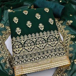 SHADOW & SAINING Embroidered Silk Georgette Unstitched Dress Material-picture-17