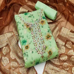 Lilots Organza Unstitched Dress Material-picture-29